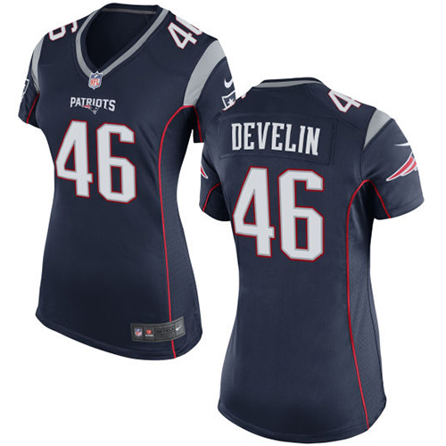 Women's Game James Develin Nike Jersey Navy Blue Home - #46 NFL New England Patriots